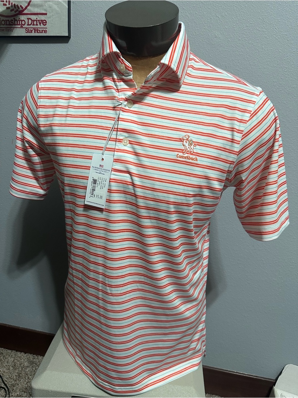 Camelback Mens Small NWT Fairway & Greene Polo Shirt